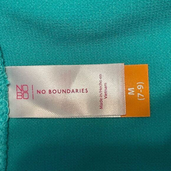 No Boundaries Cheeky Low Rise Bikini Bottom Teal Green Crinkle Side Accent M - Picture 5 of 9